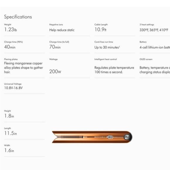 Dyson Corrale Straightener- Nickel/Copper - Picture 12 of 14